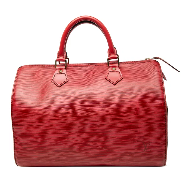 Red Louis Vuitton Epi Speedy 30 Boston Bag in Red Leather from Designer Revival