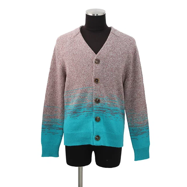 Hermès Gradation Jacquard Cardigan Size S Purple/Blue Cashmere100% in Blue from GALLERY RARE