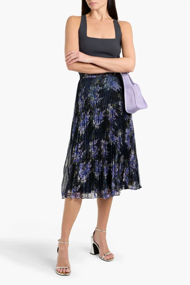Mikael Aghal Pleated Floral-Print Chiffon Midi Skirt, photo 2 of 4 from THE OUTNET