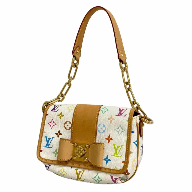 Louis Vuitton Shoulder Bag Monogram Multicolor Patti Blanc in White from The Reluxe