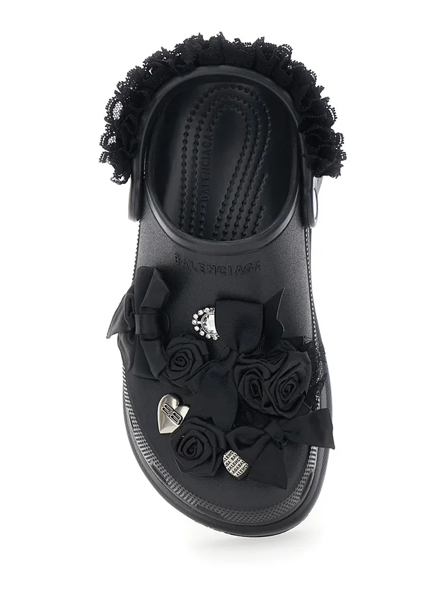 BALENCIAGA Mule 'Jibbitz x Crocs' with Logo Plate and Black Rubber Applications for Women in Black 100% Eva, photo 7 of 7 from Gaudenzi Boutique