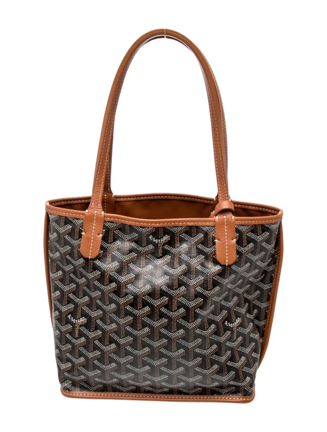 Goyard Goyardine Anjou Mini in black Leather from The RealReal