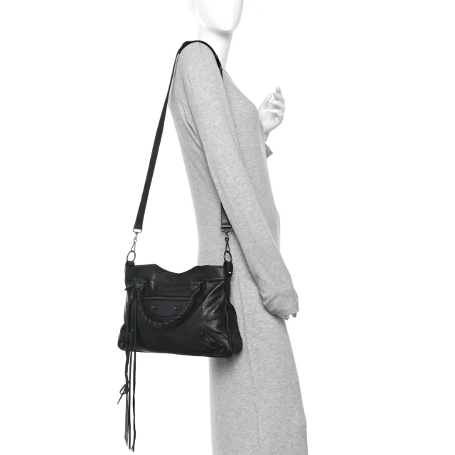 Balenciaga Agneau Classic Hardware Town Black in Black Lambskin from FASHIONPHILE, photo 2 of 10