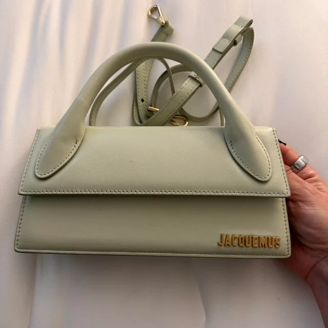 Jacquemus Women's Crossbody bags - Green/Cream in green Leather from Depop, photo 1 of 1
