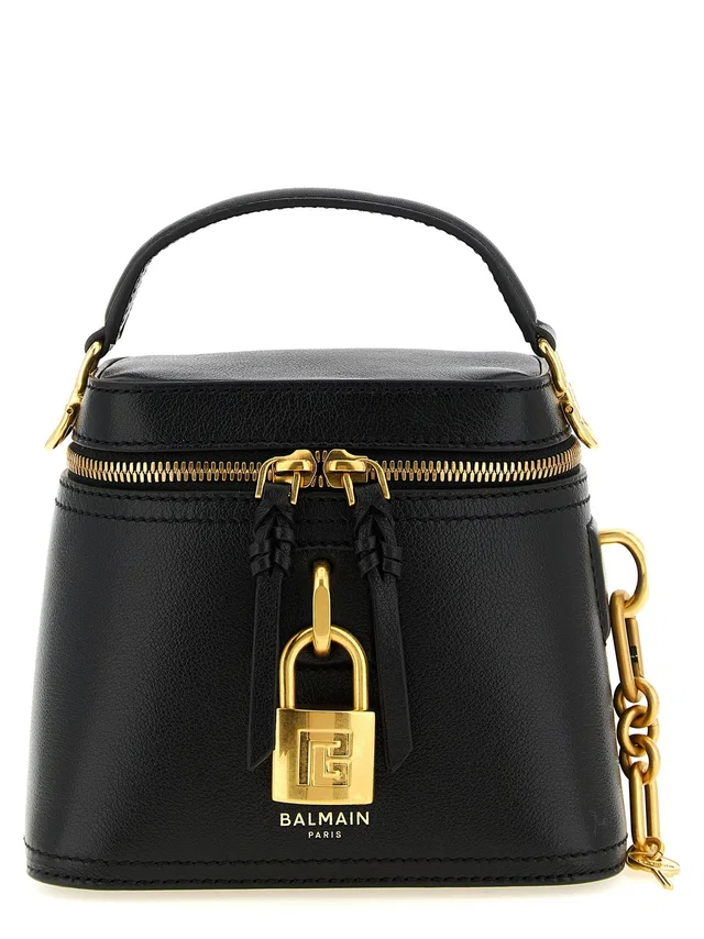 Balmain Pulse Top Handle Bag — Black Buffalo Leather in Black Leather from HEWI