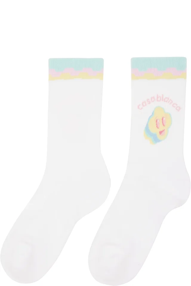 Casablanca White 'For The Love Of Dance' Socks, photo 2 of 2 from SSENSE
