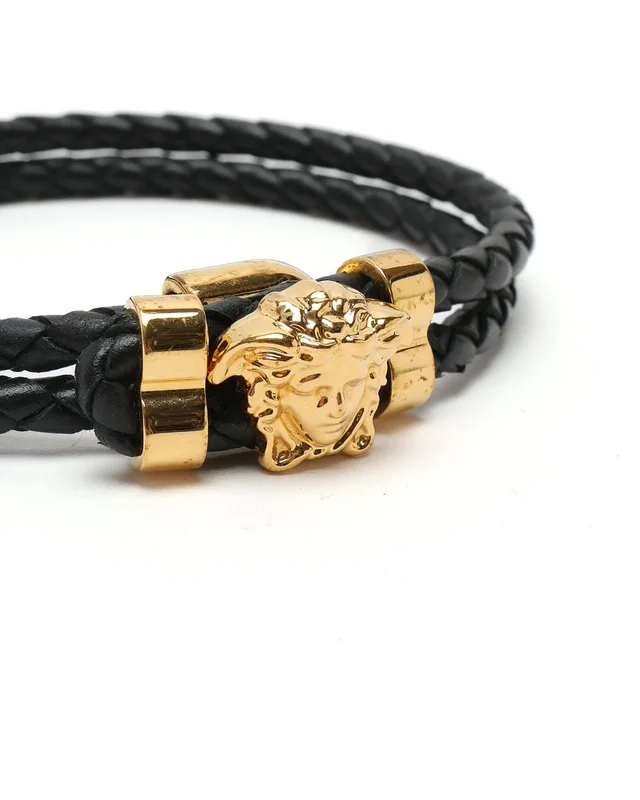 Versace Medusa Leather Bracelet in Leather from A Retro Tale, photo 4 of 5