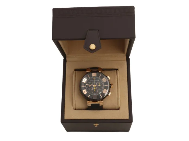 Louis Vuitton 18K Rose Gold Mens Tambour Chronograph Watch 41mm in Pink from Ann's Fabulous Finds, photo 2 of 2