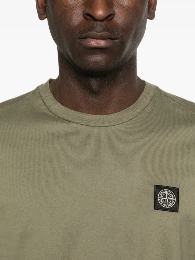 Stone Island 2100027 60/2 cotton jersey T-shirt in Green, photo 5 of 5 from FARFETCH