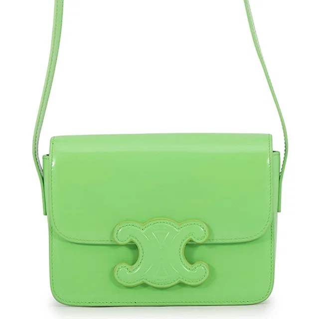 Celine Teen Cuil Triomphe Shoulder Bag Light Green199233 Leather Size Small in Leather from GALLERY RARE