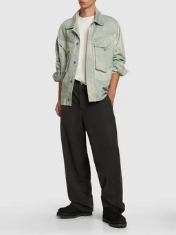 Objects Iv Life High-Waisted Wide-Leg Trousers in 98% Organic Cotton, 2% Elastane, photo 2 of 5 from LUISAVIAROMA
