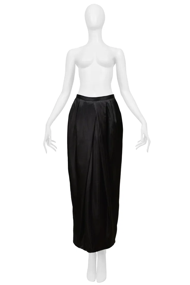 Comme des Garçons Black Satin Egg Skirt in Black Satin from Resurrection Vintage