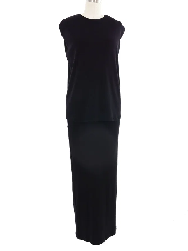 Loewe Black Knit Cape Dress in Black from Arcade Vintage