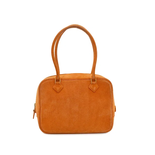 Hermès Plume Mini Orange Doblis Hand Bag 2004 Square H Gold Hardware in Orange from Luxury Promise