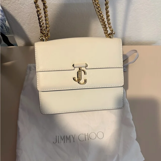 Jimmy Choo Cream Leather Shoulder Bag in gold|white Leather from Poshmark
