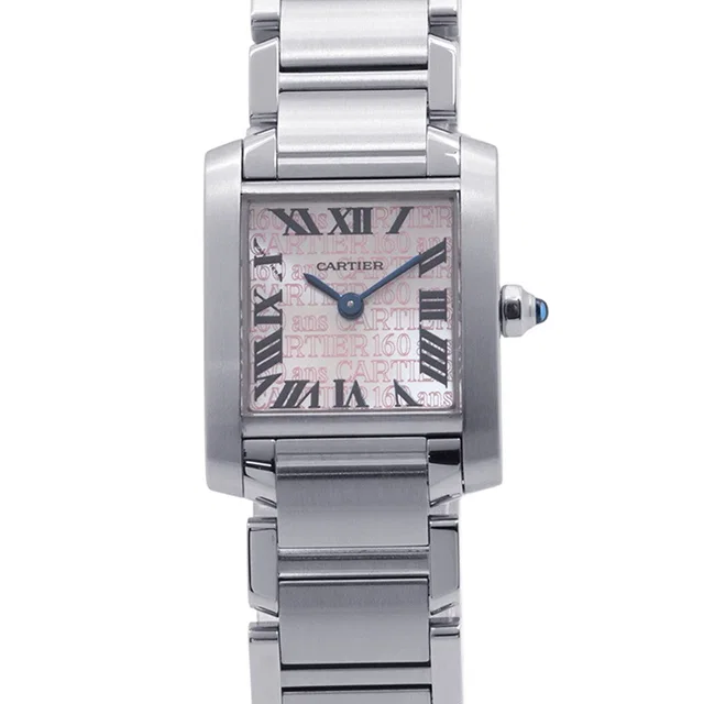 Cartier Tank Française SM 160th Anniversary Edition H25mm×W20mm Stainless Steel Silver/Pink DialW51035Q3 in Pink from GALLERY RARE