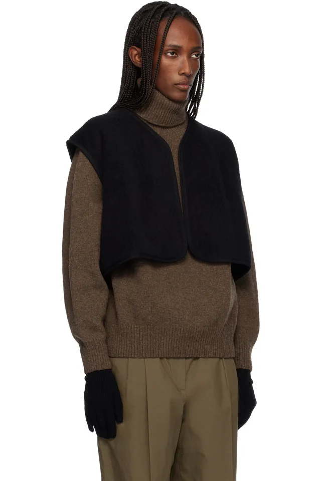 Baserange Black Capas Vest, photo 2 of 4 from SSENSE