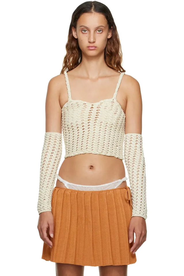Isa Boulder Beige Cutout Tank Top, image 1 of 1 from SSENSE