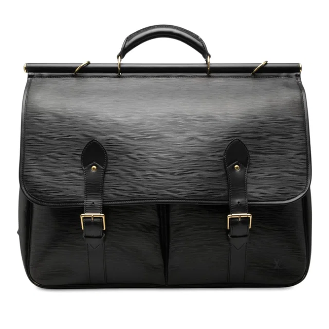 Black Louis Vuitton Epi Sac Chasse Hunting Bag in Black Leather from Designer Revival