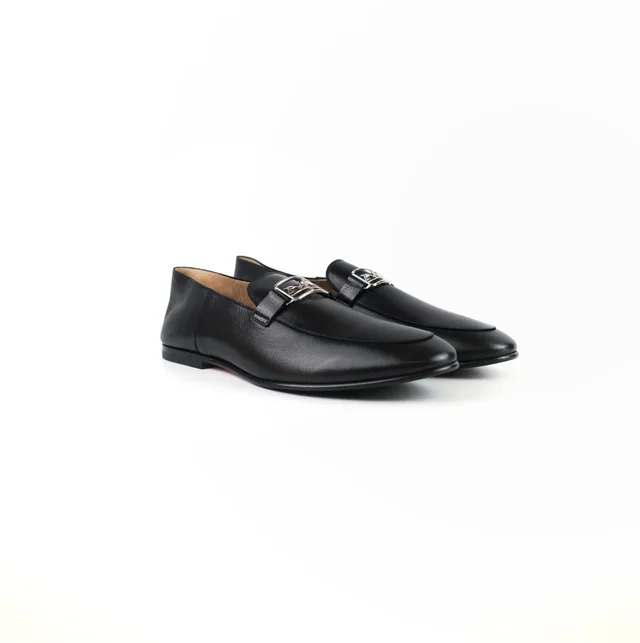 Hermès Mens Tenor Loafers Black Size 43 in Black Goatskin from The Purse Affair