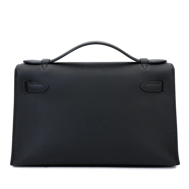 Hermès Kelly Pochette Noir (89) in Black Swift leather from Ginza Xiaoma, photo 2 of 4