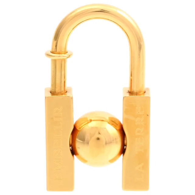 Hermès 2001 Limited Edition L'HOMME PEUT Cadena Charm Gold in Gold from VINTAGE QOO TOKYO