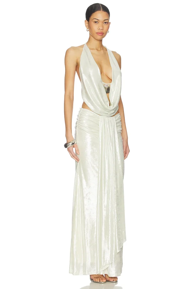 superdown Ainsley Maxi Skirt Set in Silver, photo 2 of 4 from REVOLVE (Canada)
