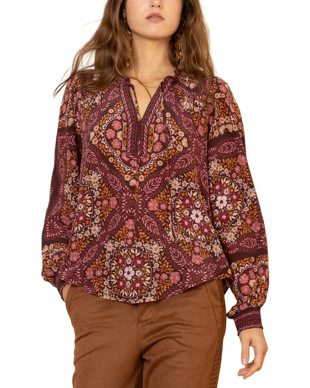 Hale Bob Raina Long Sleeve Silk Blouse, image 1 of 1 from Rue La La