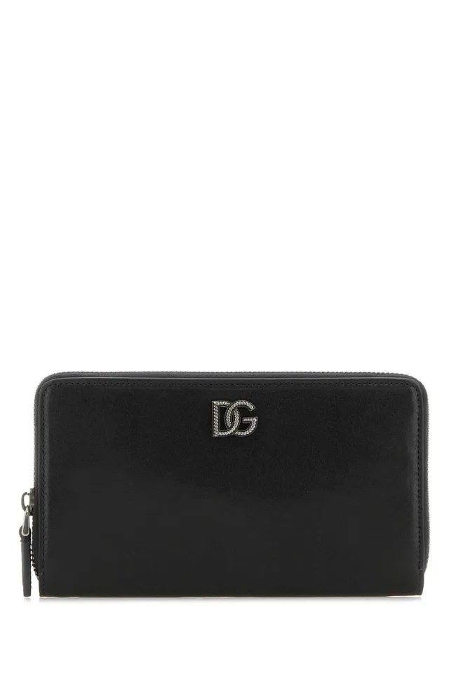 Dolce & Gabbana Vitello Leather Wallet — Black in Black Leather from HEWI
