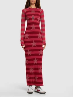 Cormio Long dress with long sleeves in 50% Wool, 35% Viscose, 8% Metallic Fiber, 7% Polyamide, photo 2 of 5 from LUISAVIAROMA
