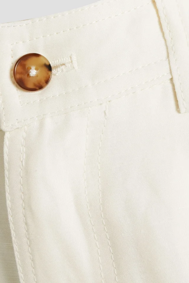 Loulou de Saison Loulou Studio Peran Slub Woven Straight-Leg Pants in Ivory, photo 4 of 4 from THE OUTNET