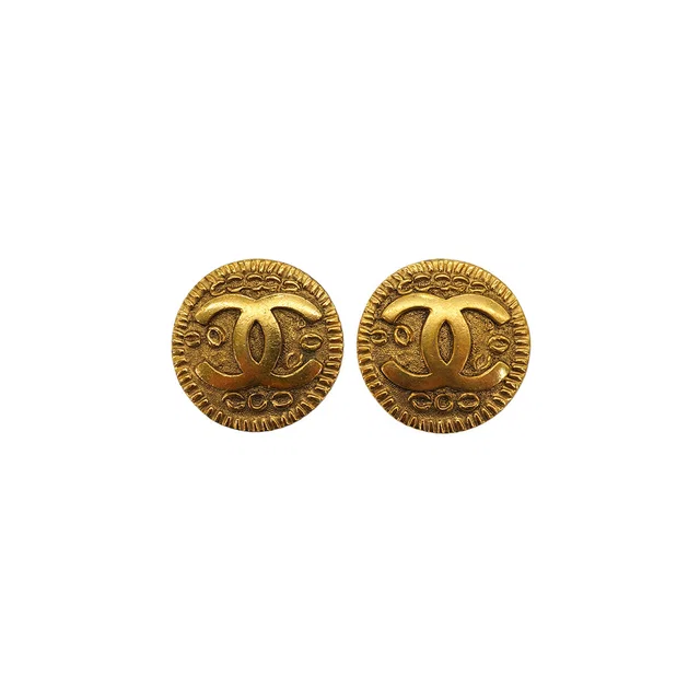 Chanel Vintage Earrings Cocomark Round Accessory 97P from Luxury Promise