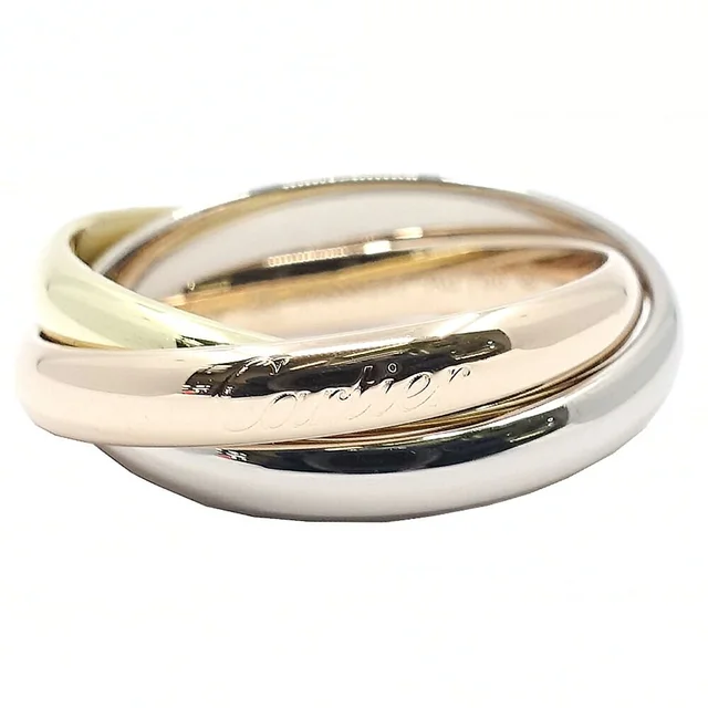 Cartier Ring Trinity 18K Yellow Gold WG PG Three Color 56 JP Card in Yellow from The Reluxe
