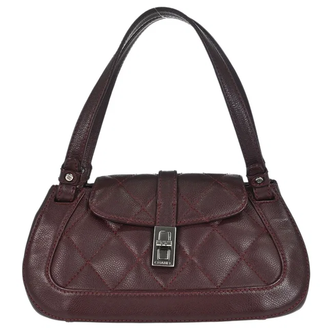 Chanel 2005-2006 Bordeaux Calfskin Mademoiselle Lock Handbag in Burgundy Calfskin from AMORE Vintage Tokyo