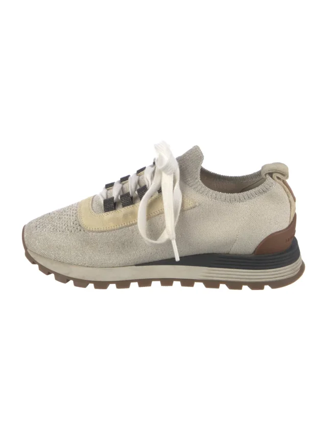 Brunello Cucinelli Monili Glitter Accents Sneakers from The RealReal