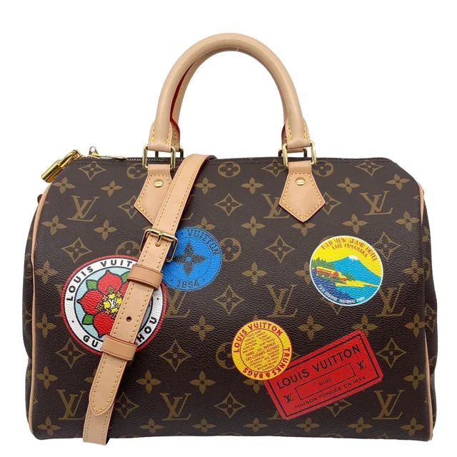 Louis Vuitton Speedy 30 Bandouliere My World Tour Monogram Canvas Shoulder Bag Brown in Brown Coated canvas from Dallas Designer Handbags