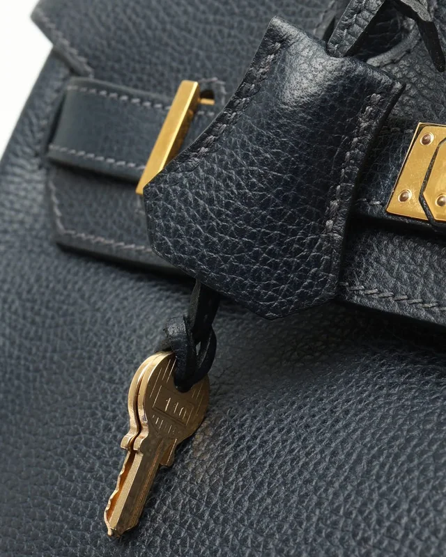 Hermès Birkin 30 Togo Blue Indigo Bag in Blue Togo leather from A Retro Tale, photo 7 of 10