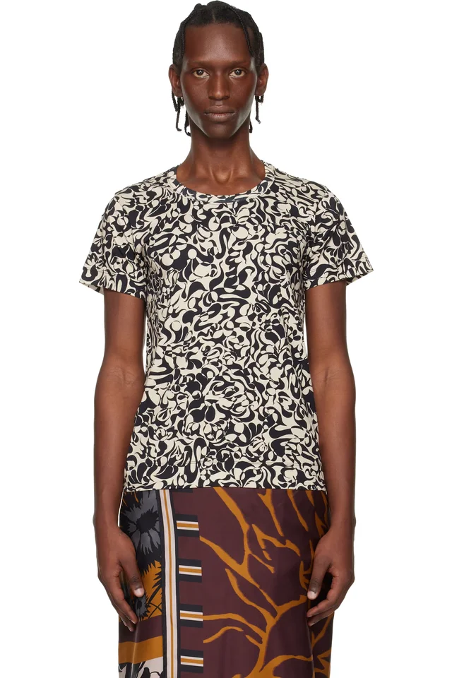 Off-White & Black Fitted Cotton T-shirt, image 1 of 1 from SSENSE