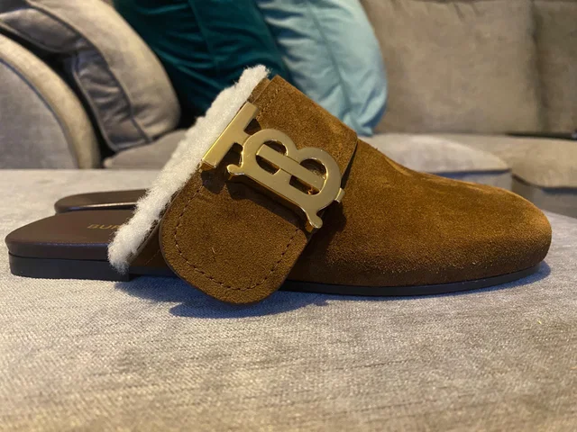 Burberry Brown Suede Lyla Mules in Brown Suede from HEWI