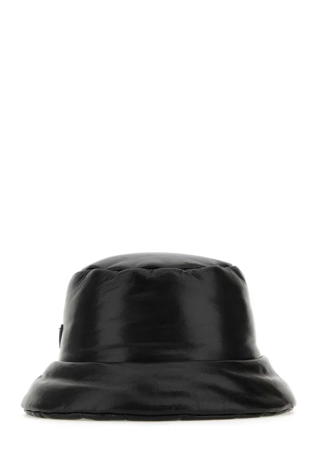 Prada Nappa Leather Padded Bucket Hat — Black Agnello in Black Nappa leather from HEWI