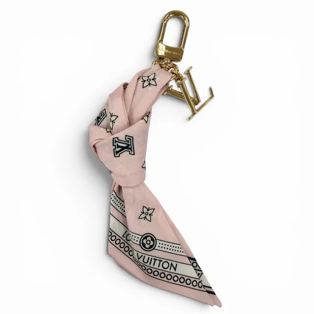 Bag Charm LV Bandana Pink Gold in Pink from The Reluxe