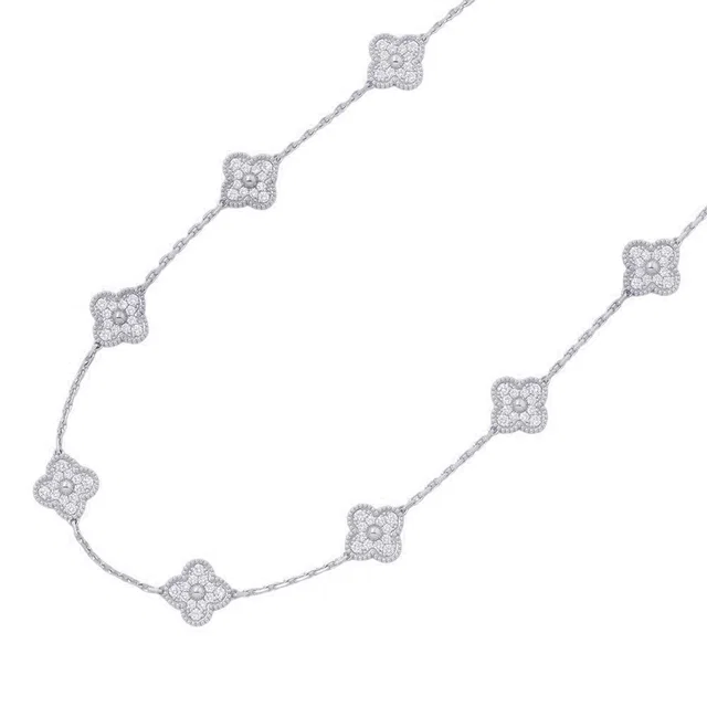 Van Cleef & Arpels Vintage Alhambra Necklace 10 MotifsVCARA42400 18K White Gold in White from GALLERY RARE