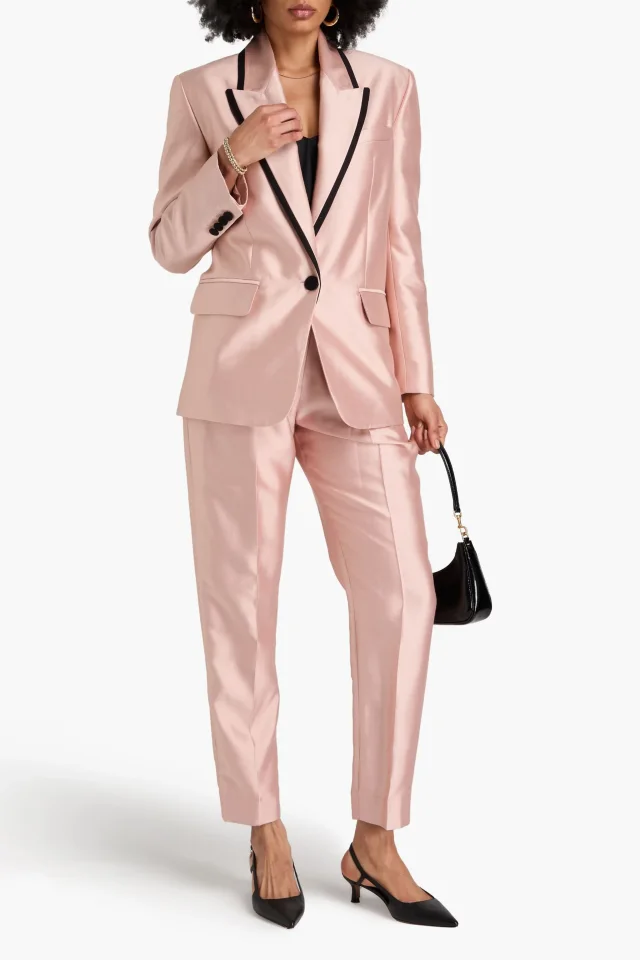 Zimmermann Grosgrain-Trimmed Wool and Silk-Blend Duchesse-Satin Blazer, photo 2 of 4 from THE OUTNET