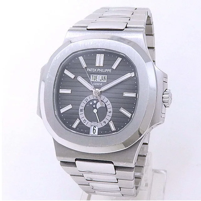 Patek Philippe Nautilus Black Dial Mens Watch 5726/1A-001 in silver|black|gray from Jomashop.com