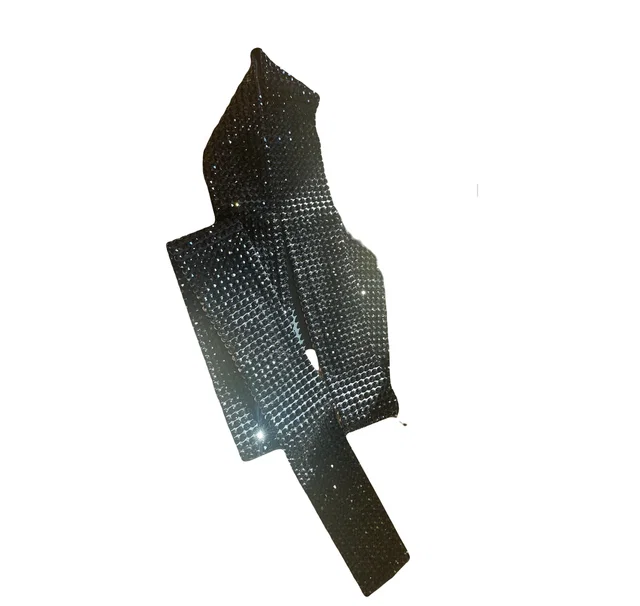 Dolce & Gabbana Twilly Scarf Black crystal desing in Black from Luxury Promise