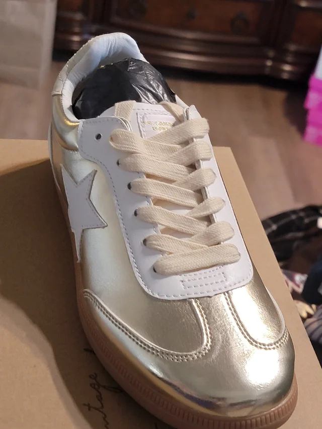 Tiffany & Co. Metallic Gold & White Star Low-Top Sneaker in gold|white from Poshmark