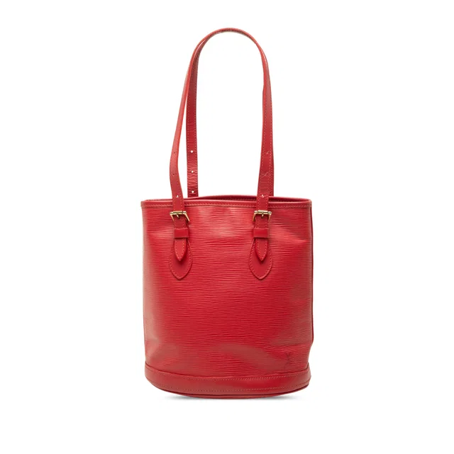 Red Louis Vuitton Epi Petit Bucket in Red Leather from Designer Revival
