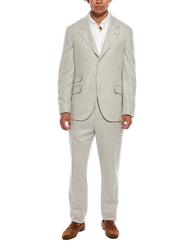 Brunello Cucinelli 2pc Wool & Silk-Blend Suit in //asset2.ruecdn.com/images/sw/101074/1010747165_RLSW_tan.jpg, image 1 of 1 from Gilt