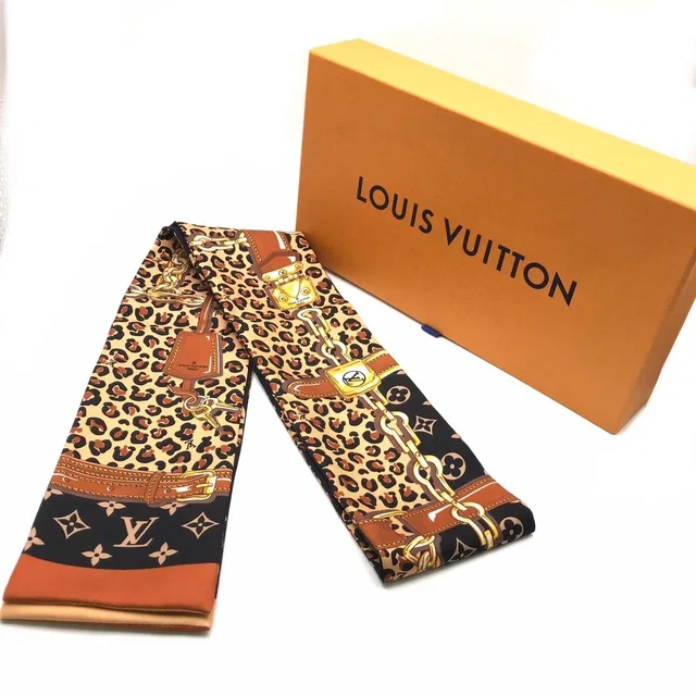 Louis Vuitton Bandeau Wild At Heart Monogram Leopard Print Scarf in Silk from The Reluxe