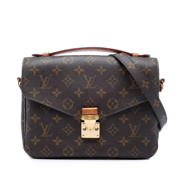 Brown Louis Vuitton Monogram Pochette Metis Satchel in Brown Coated canvas from Designer Revival